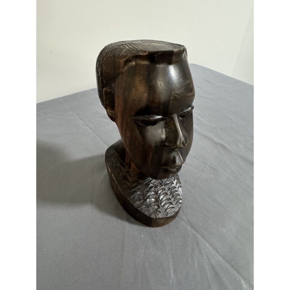 Vintage folk art wood Featuring woman's Head hand carved - Picture 3 of 9